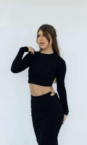 Cropped Manga Longa Fivela