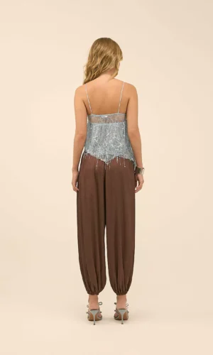 Blusa de Brilho azul bordada