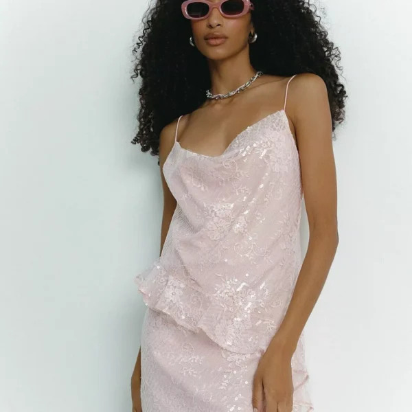 Vestido Paete isadora babado