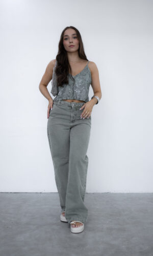 Calça Verde acizentada regulagem