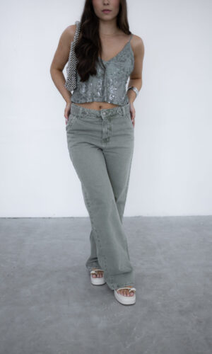 Calça Verde acizentada regulagem