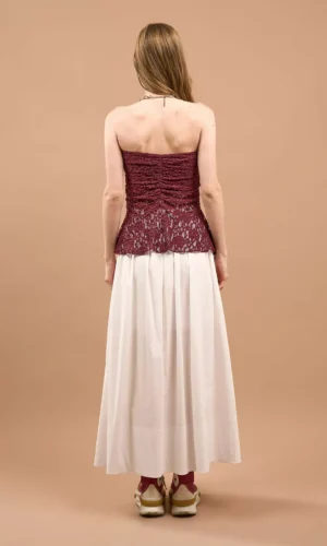 Bata Renda tomara que caia Bordo