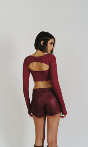 Mini Short Couro