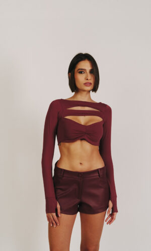 Mini Short Couro
