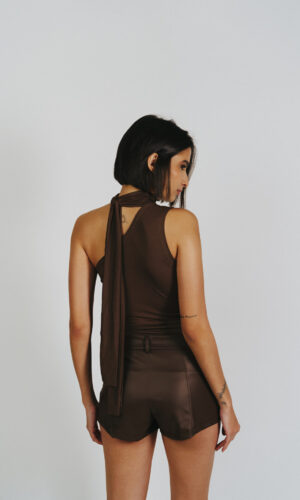 Mini Short Couro