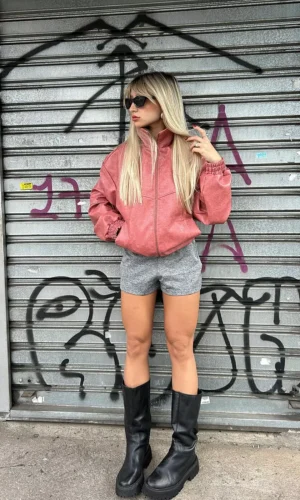 Jaqueta Couro Rose