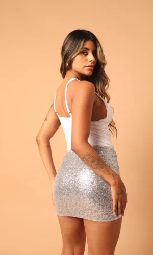 Top Poliamida com renda Camila