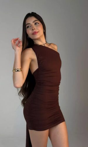 Vestido Marcela Marrom